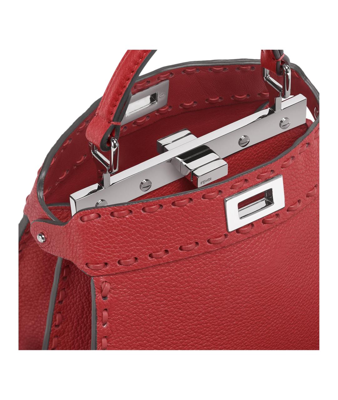 FENDI Красная кожаная сумка через плечо, фото 5