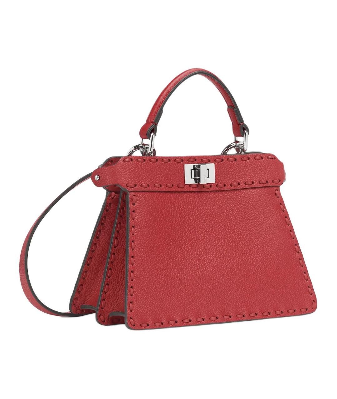 FENDI Красная кожаная сумка через плечо, фото 2
