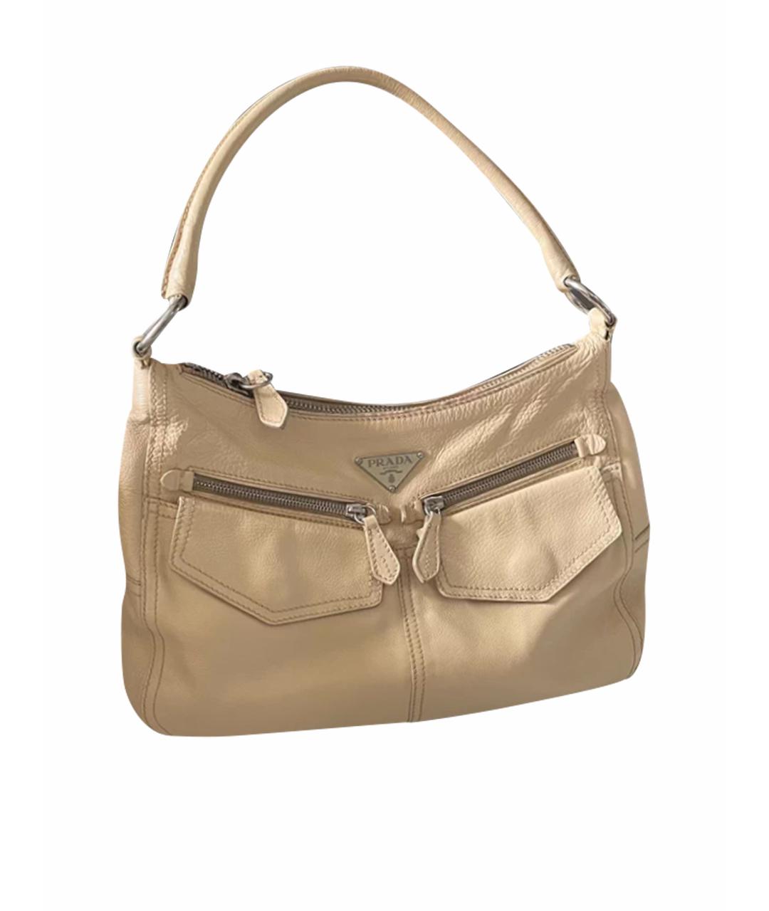 PRADA Хаки льняная сумка с короткими ручками, фото 1