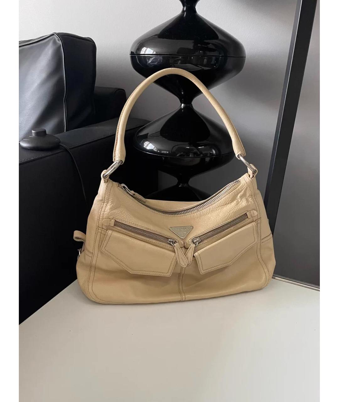 PRADA Хаки льняная сумка с короткими ручками, фото 2