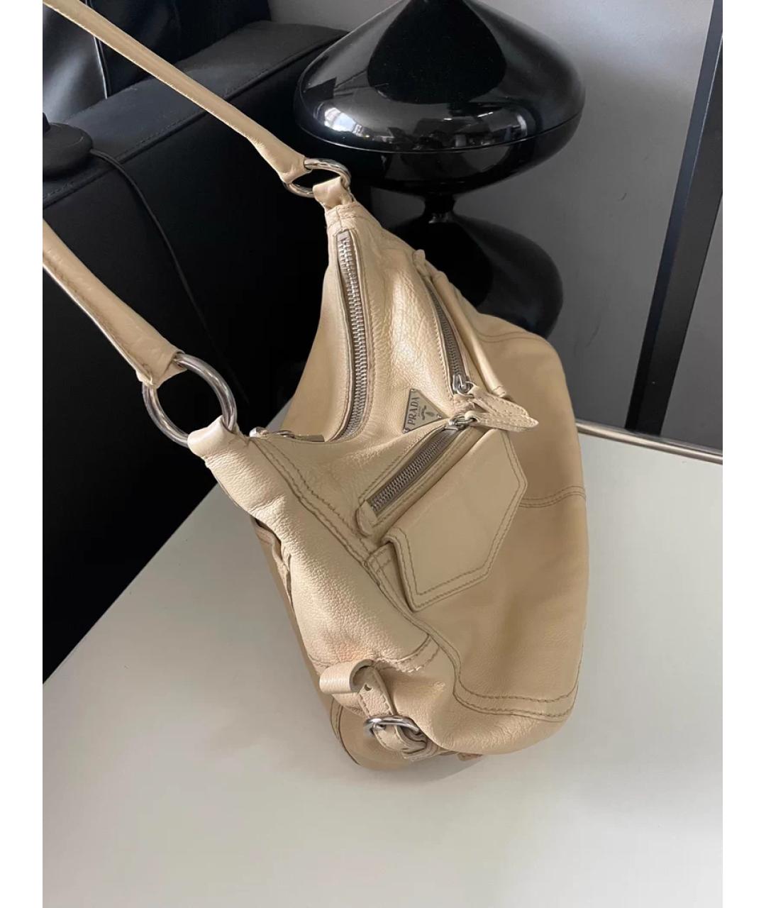 PRADA Хаки льняная сумка с короткими ручками, фото 3