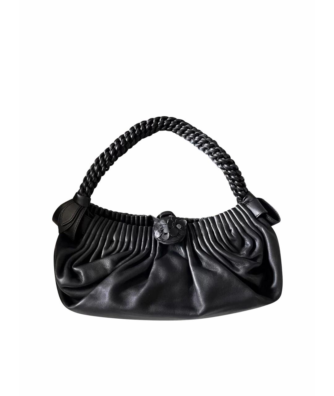 BOTTEGA VENETA Черная кожаная сумка с короткими ручками, фото 1