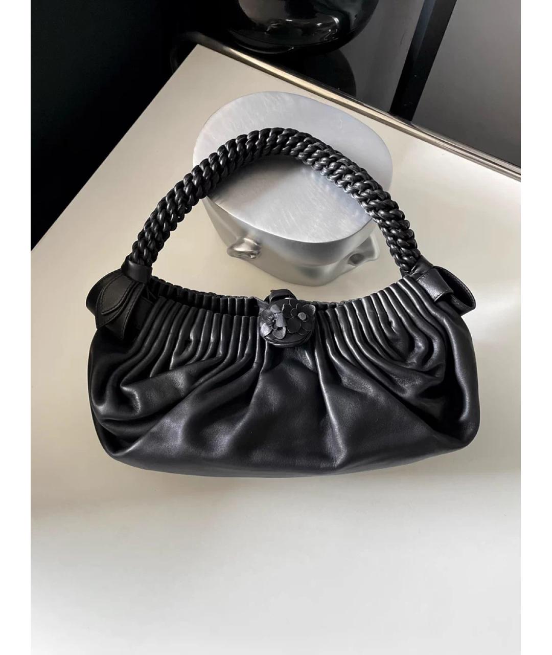 BOTTEGA VENETA Черная кожаная сумка с короткими ручками, фото 10