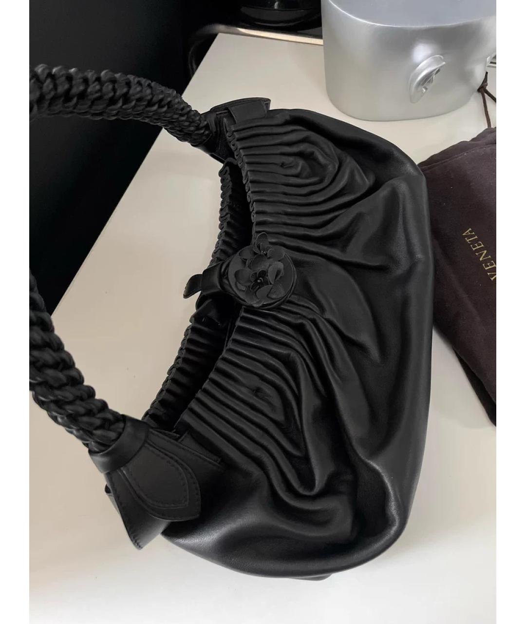 BOTTEGA VENETA Черная кожаная сумка с короткими ручками, фото 5