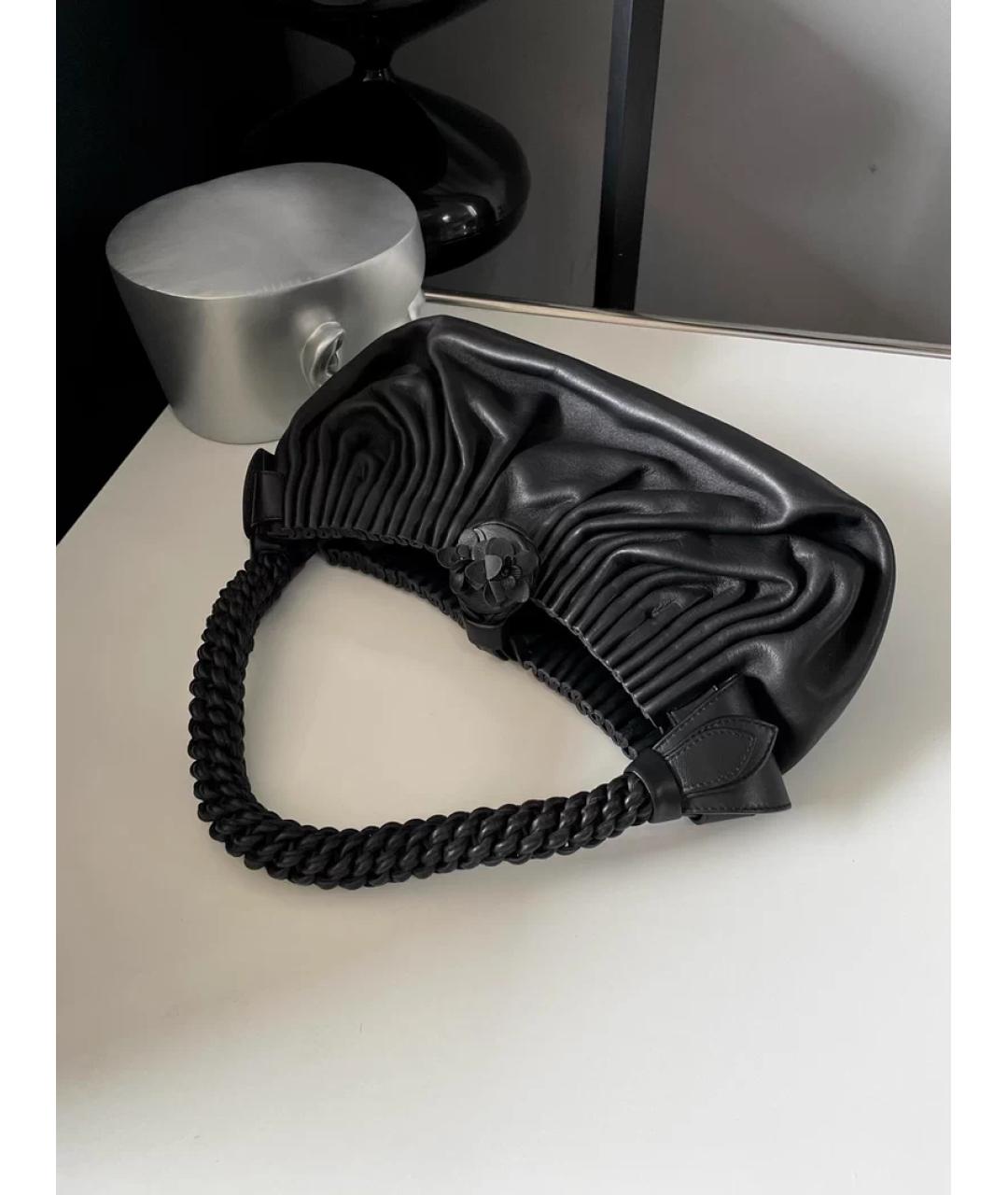 BOTTEGA VENETA Черная кожаная сумка с короткими ручками, фото 2