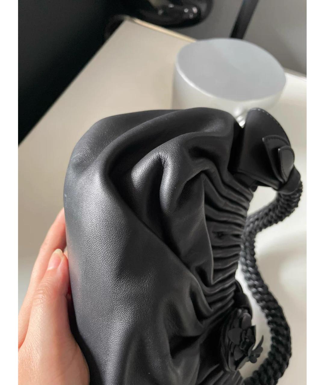 BOTTEGA VENETA Черная кожаная сумка с короткими ручками, фото 7