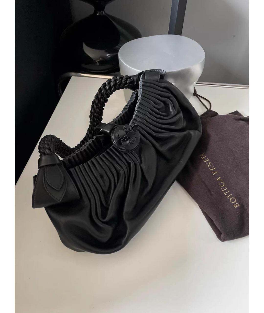 BOTTEGA VENETA Черная кожаная сумка с короткими ручками, фото 3