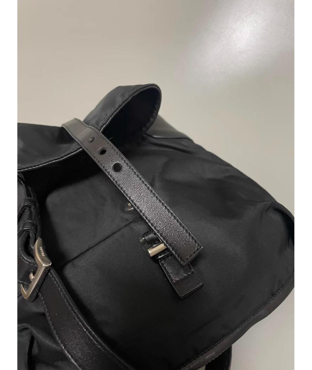 PRADA Черная льняная сумка с короткими ручками, фото 7