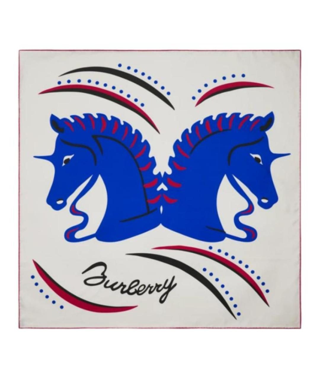 BURBERRY Белый шелковый шарф, фото 1