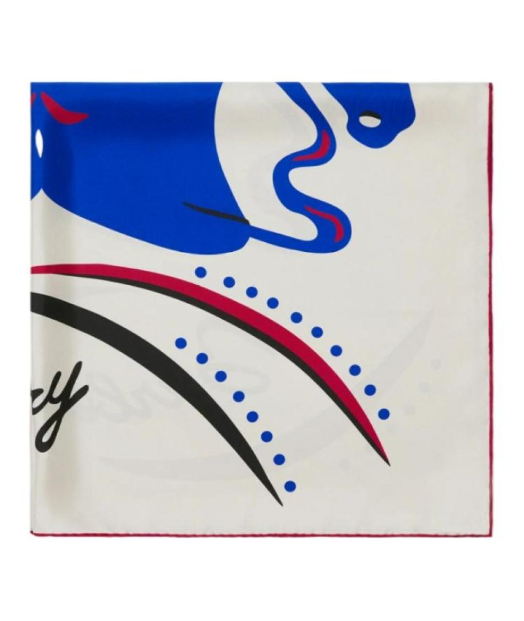 BURBERRY Белый шелковый шарф, фото 2