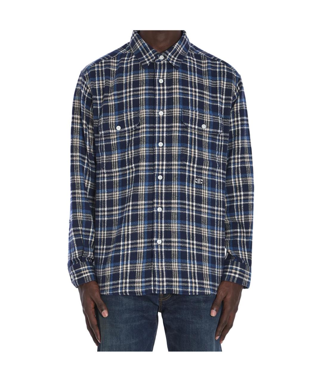 CELINE Темно-синяя хлопковая кэжуал рубашка, фото 3