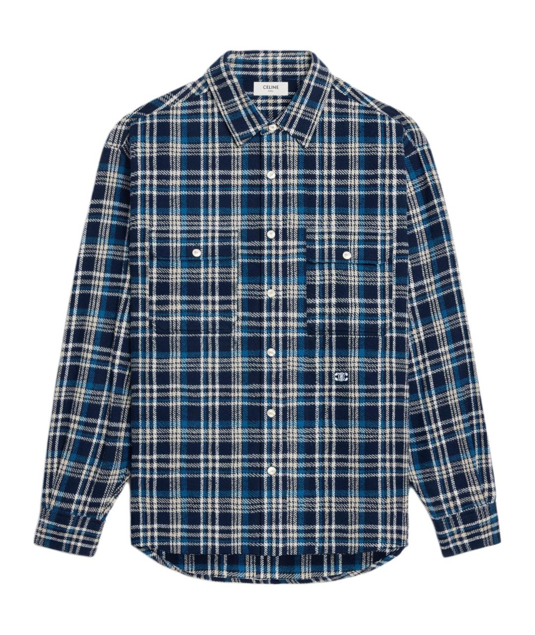 CELINE Темно-синяя хлопковая кэжуал рубашка, фото 1