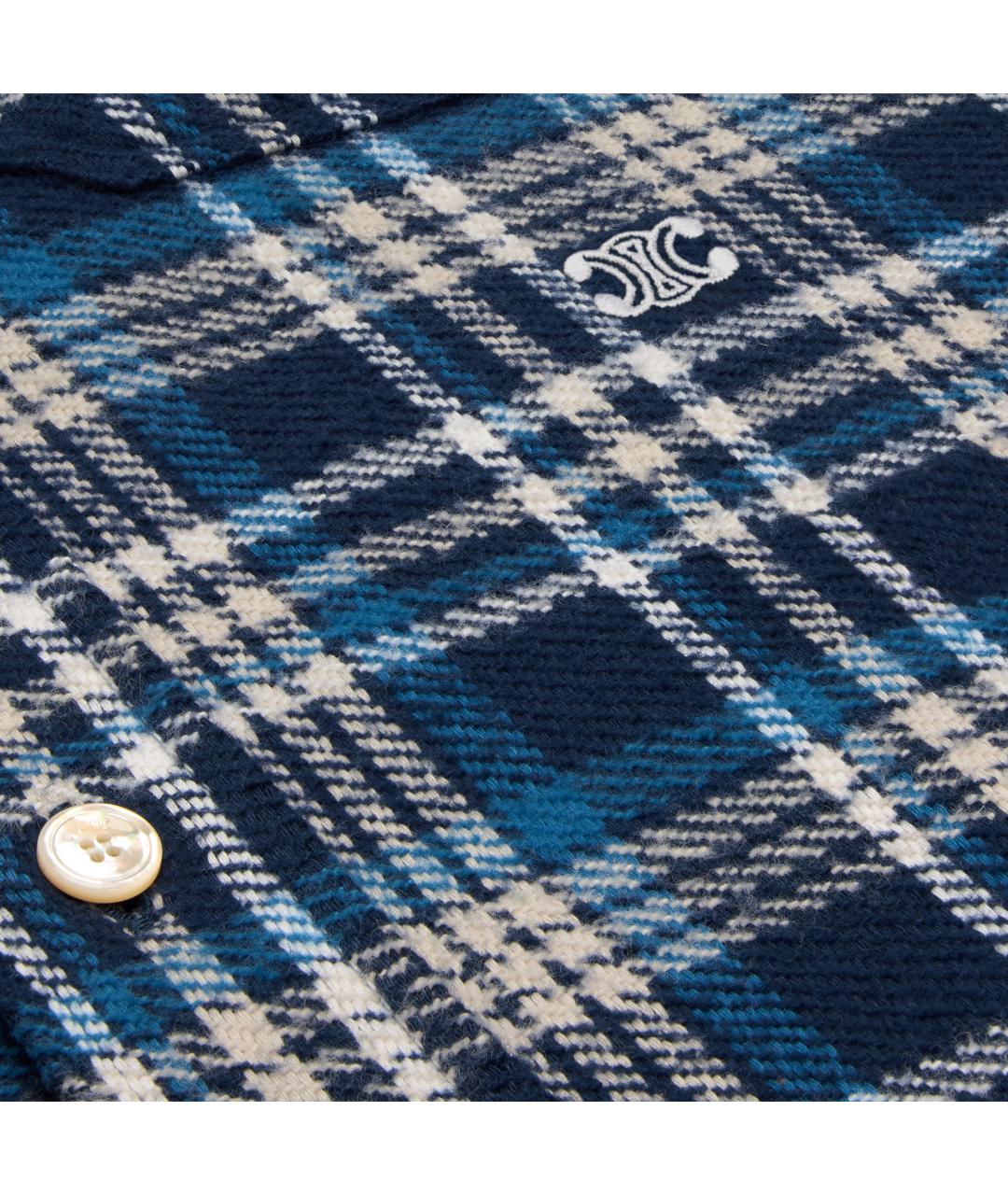 CELINE Темно-синяя хлопковая кэжуал рубашка, фото 7