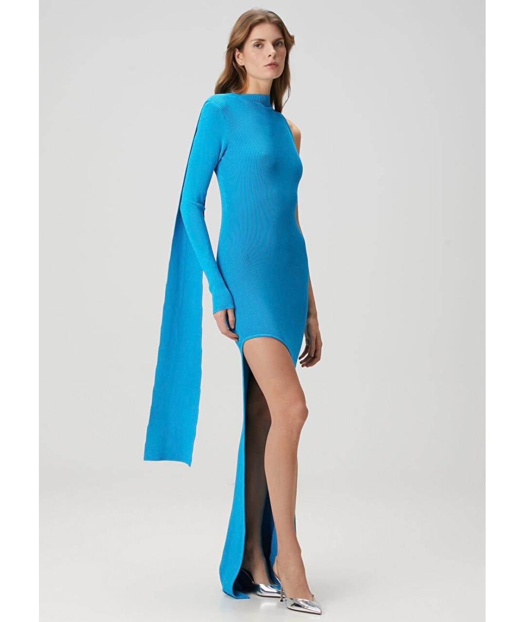 DAVID KOMA Бирюзовое коктейльное платье, фото 7