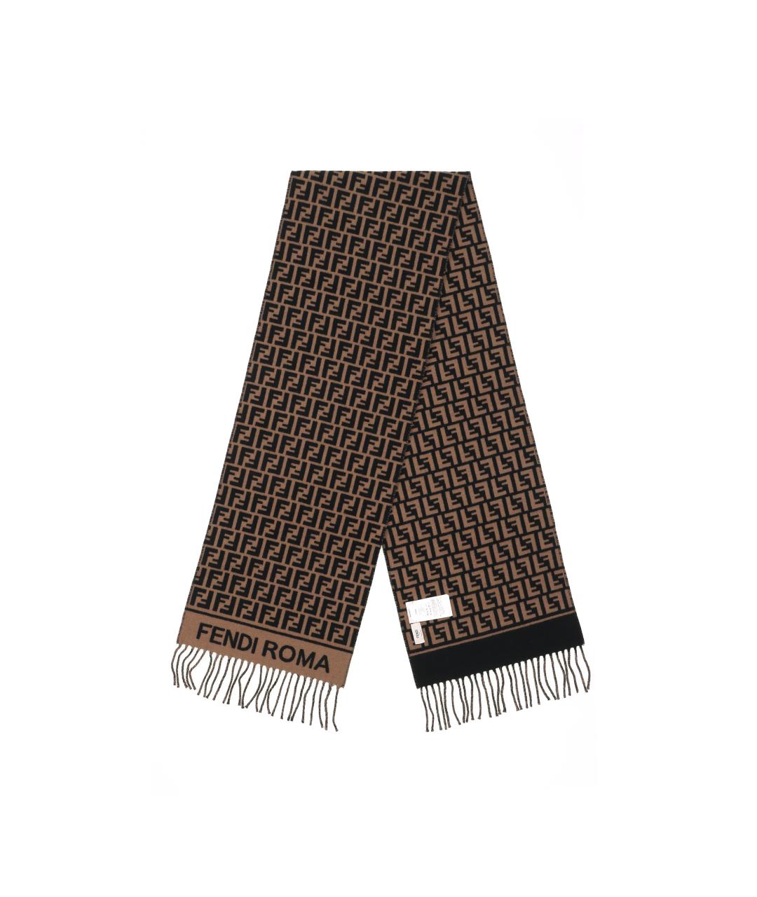 FENDI Коричневый шарф, фото 2