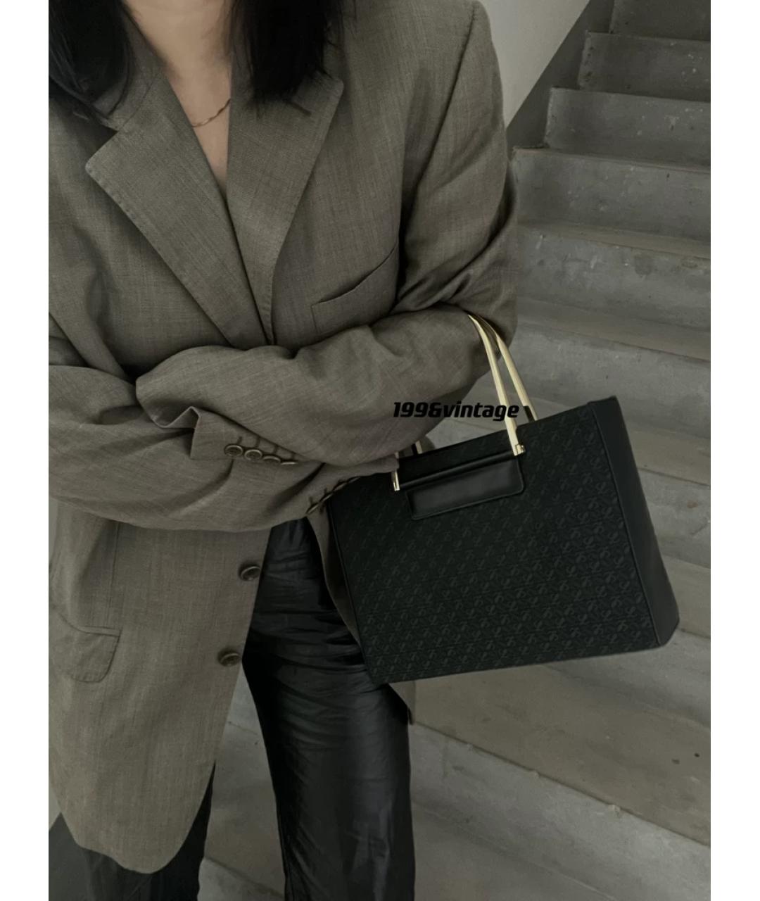 LOEWE Зеленая льняная сумка с короткими ручками, фото 5