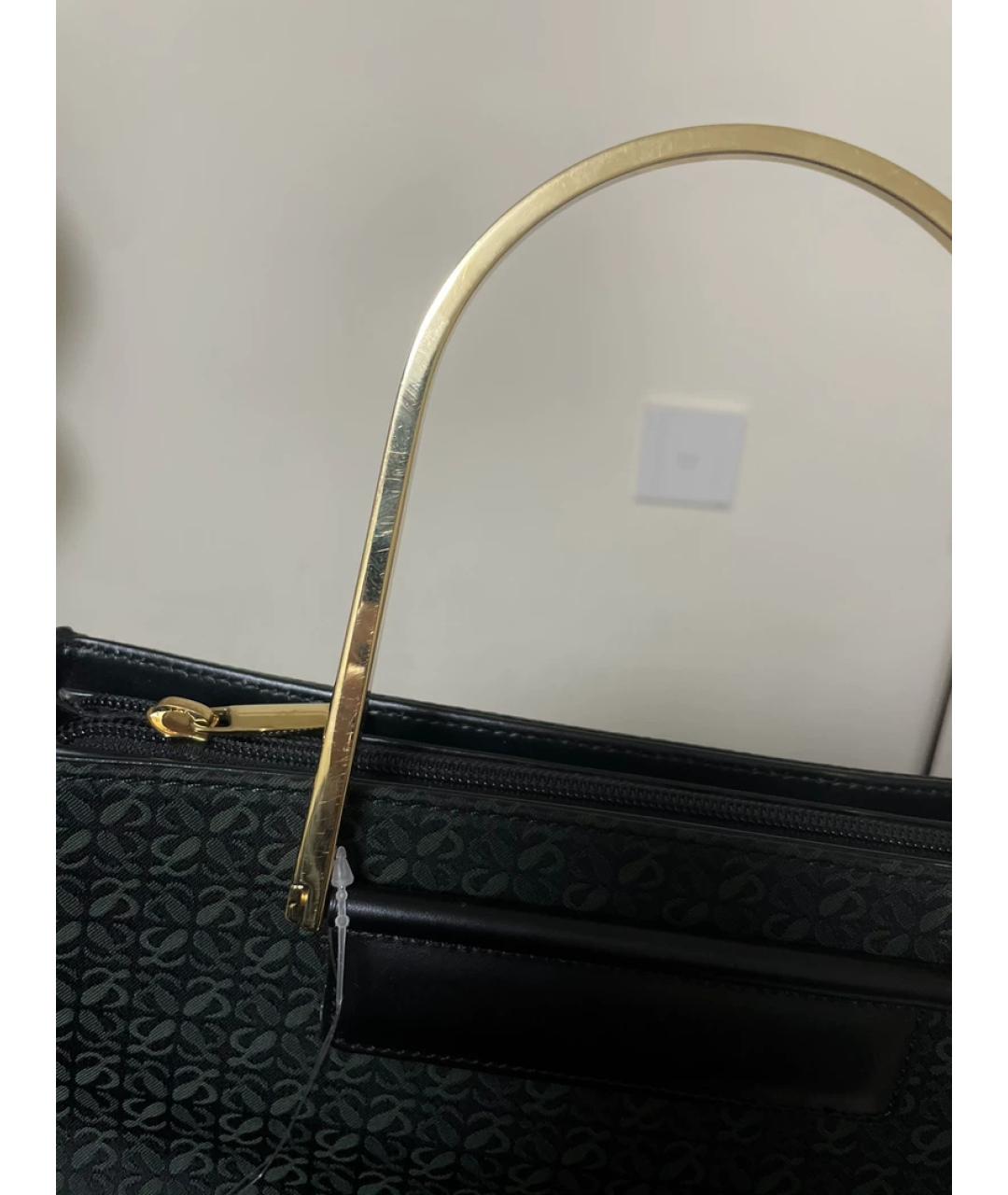 LOEWE Зеленая льняная сумка с короткими ручками, фото 6