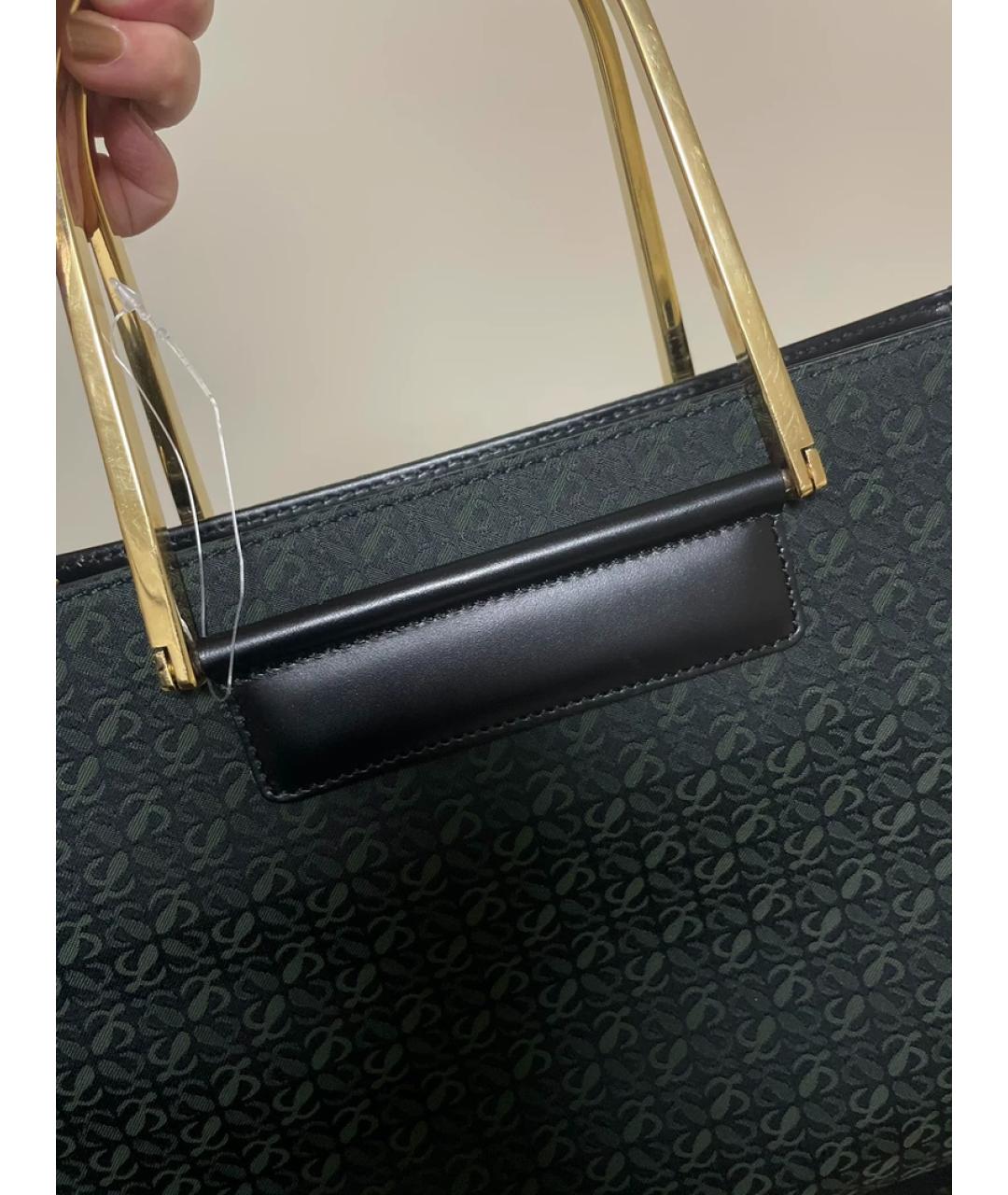 LOEWE Зеленая льняная сумка с короткими ручками, фото 7