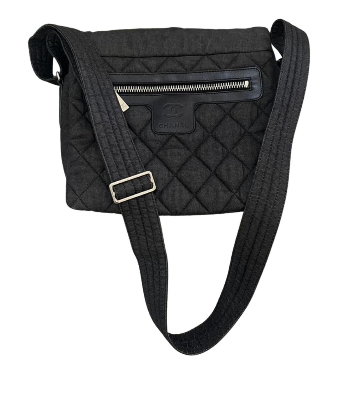 CHANEL Черная деним сумка через плечо, фото 1