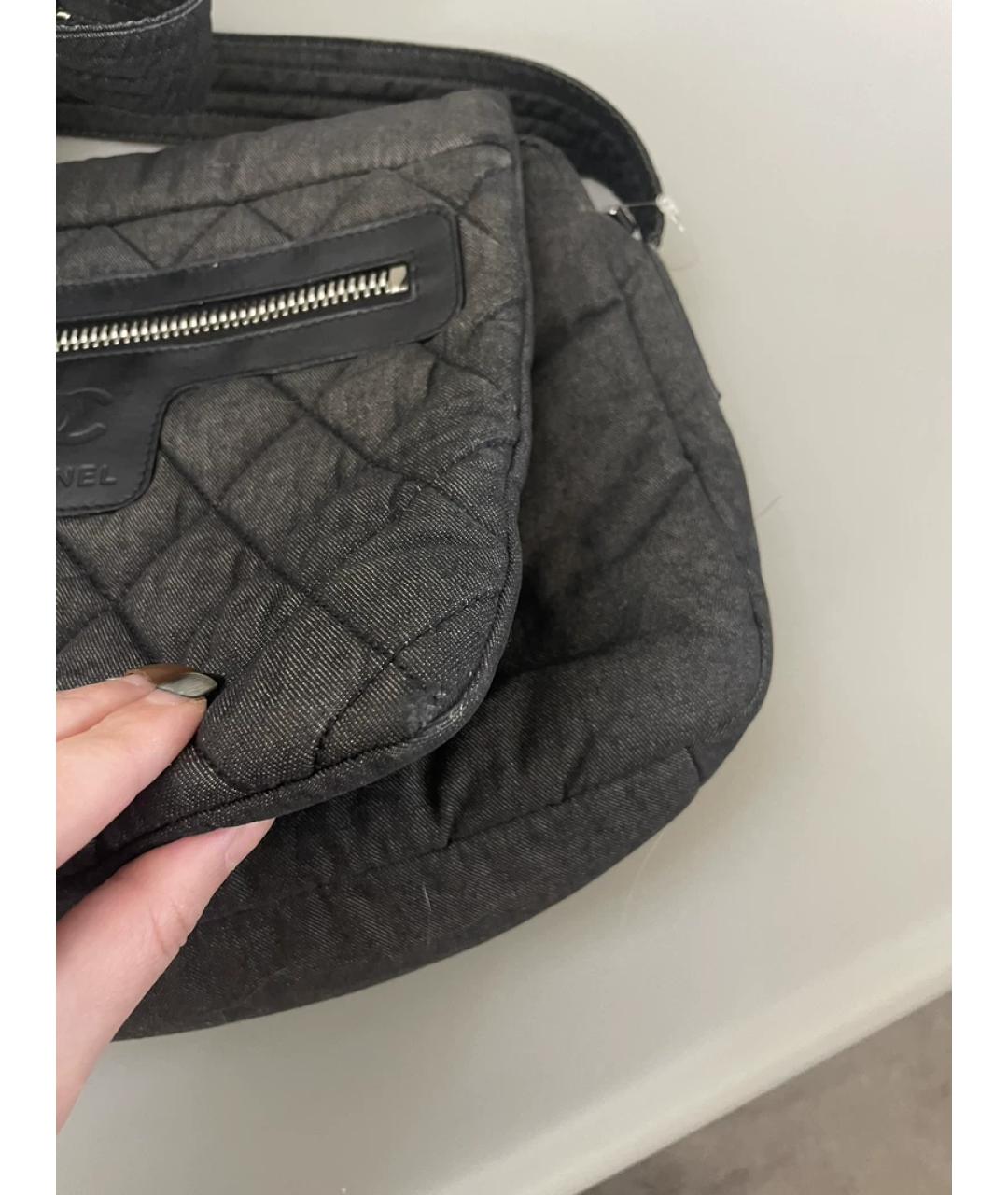 CHANEL Черная деним сумка через плечо, фото 5
