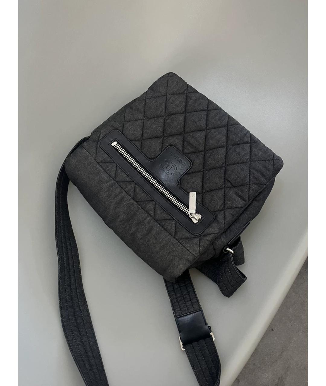 CHANEL Черная деним сумка через плечо, фото 3