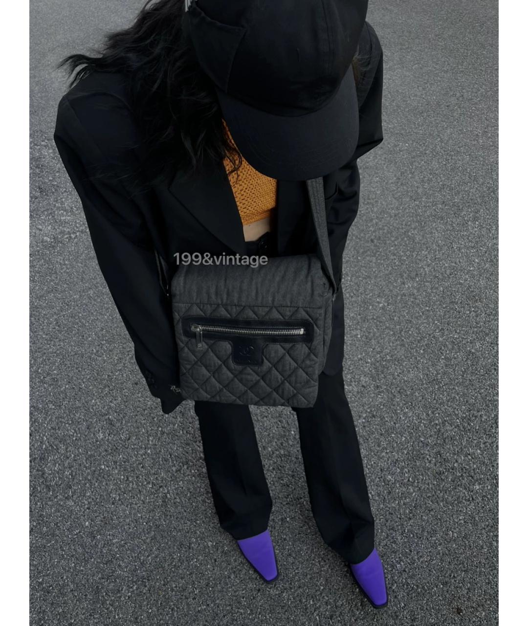 CHANEL Черная деним сумка через плечо, фото 7