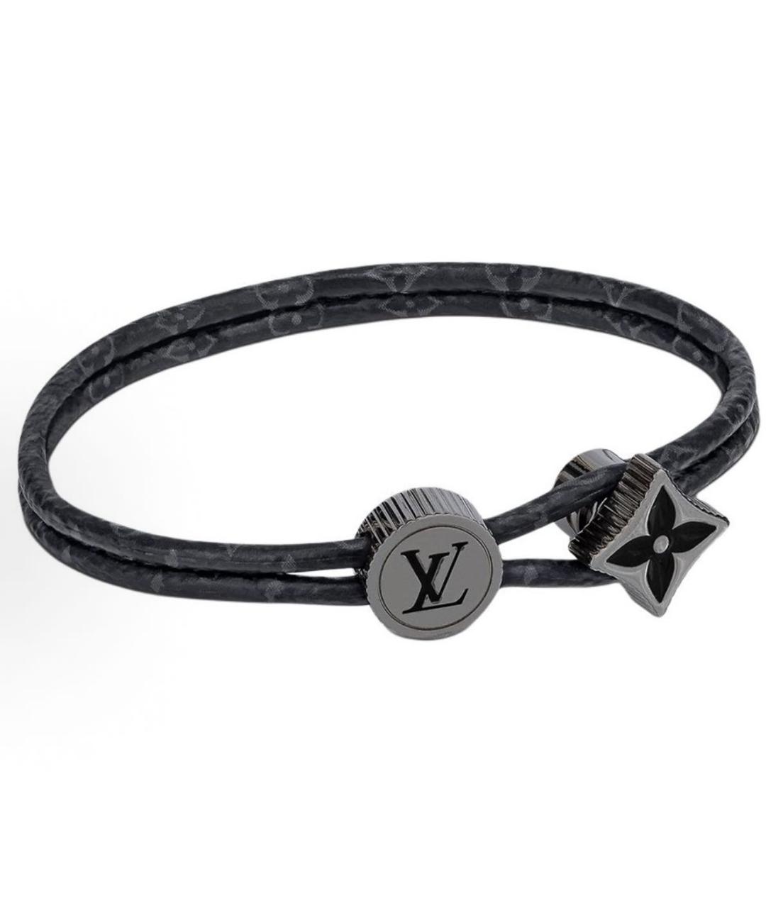 LOUIS VUITTON Черный металлический браслет, фото 2