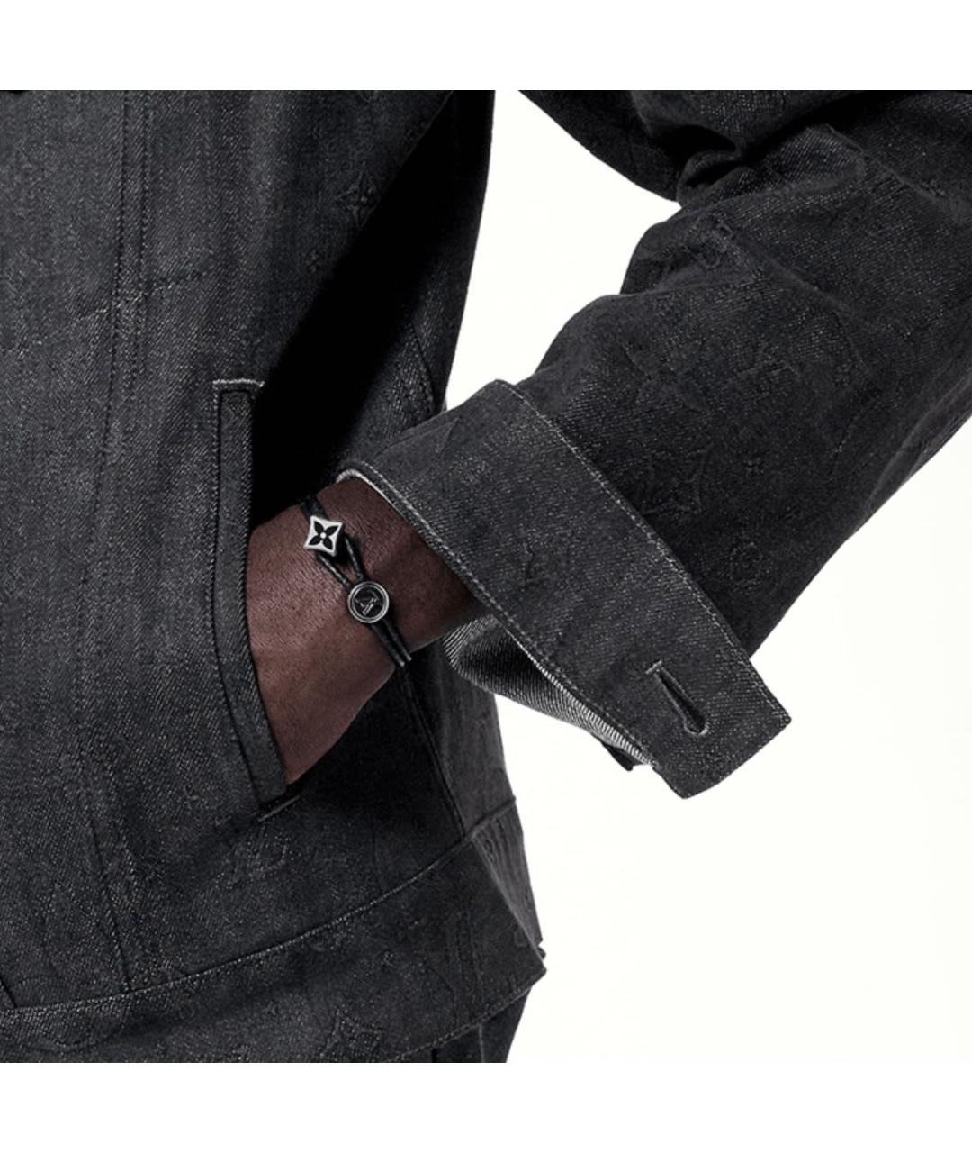 LOUIS VUITTON Черный металлический браслет, фото 4