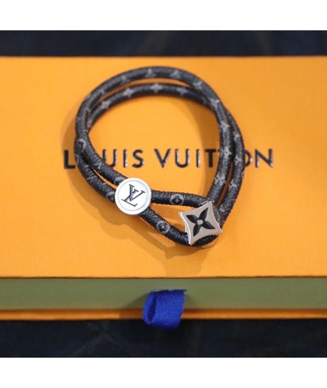 LOUIS VUITTON Черный металлический браслет, фото 6