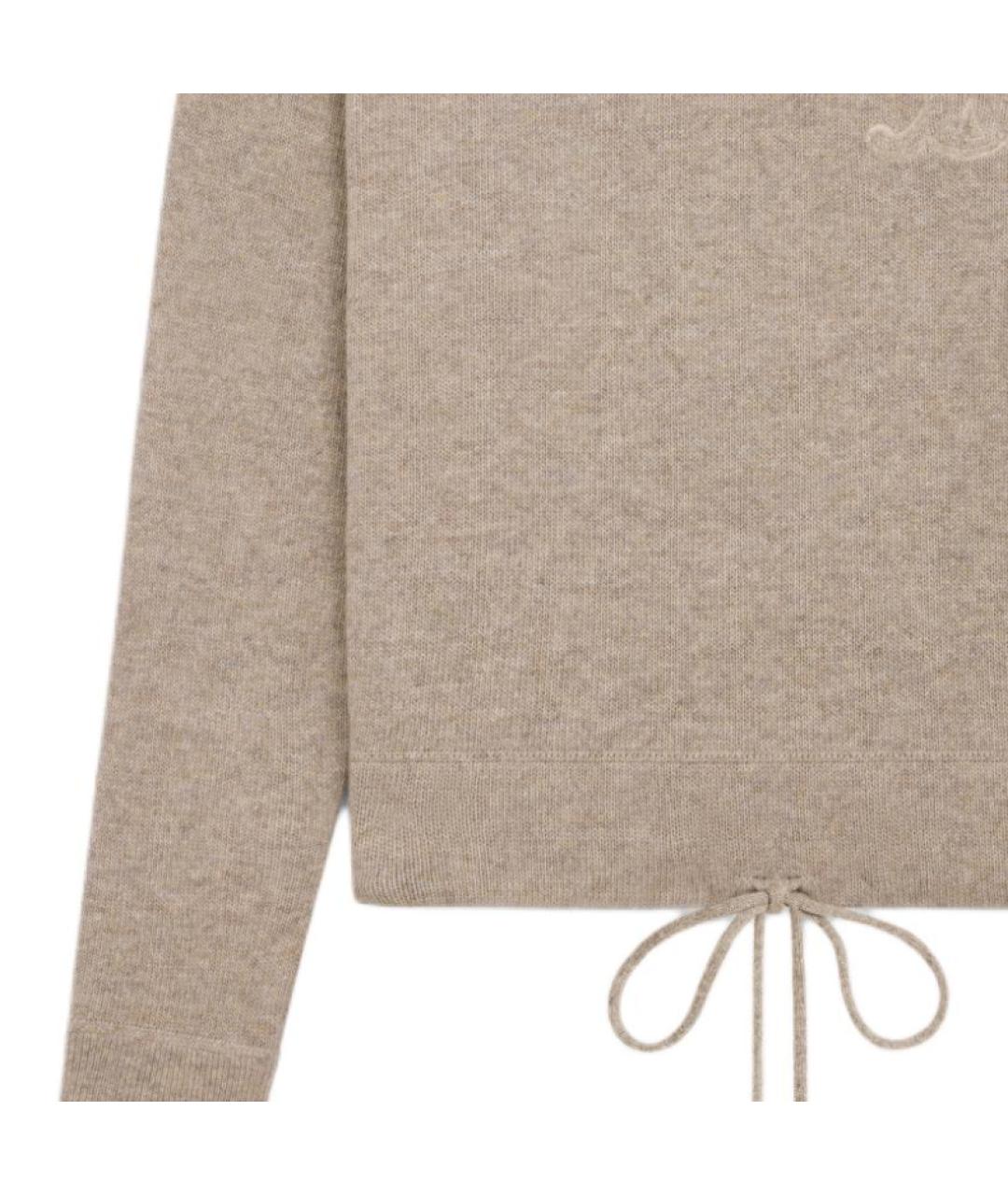 CELINE Бежевый шерстяной джемпер / свитер, фото 4