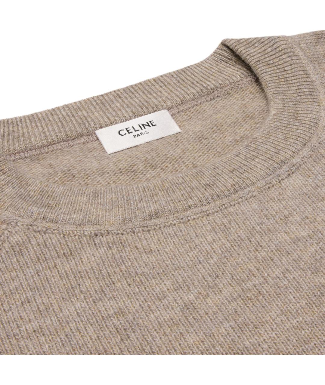CELINE Бежевый шерстяной джемпер / свитер, фото 3