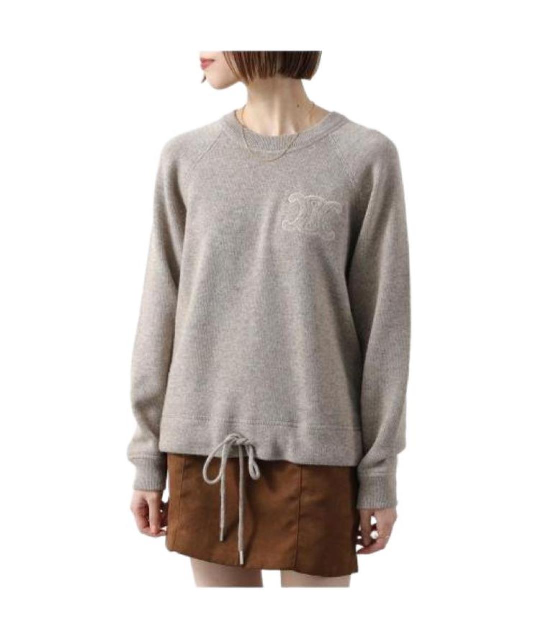 CELINE Бежевый шерстяной джемпер / свитер, фото 7