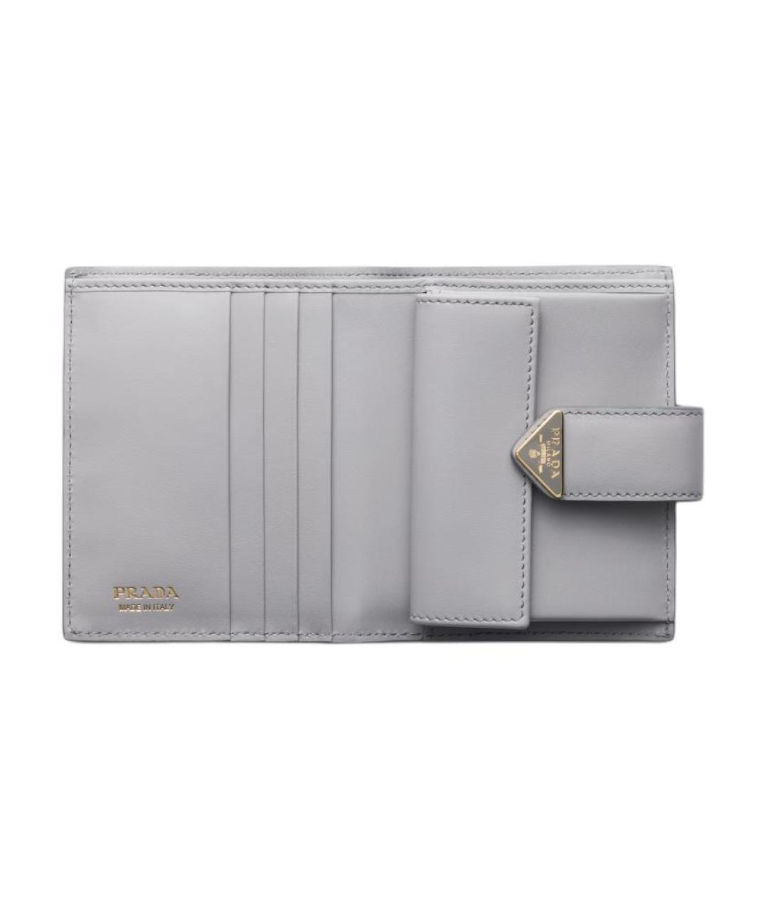 PRADA Серый кожаный кошелек, фото 4