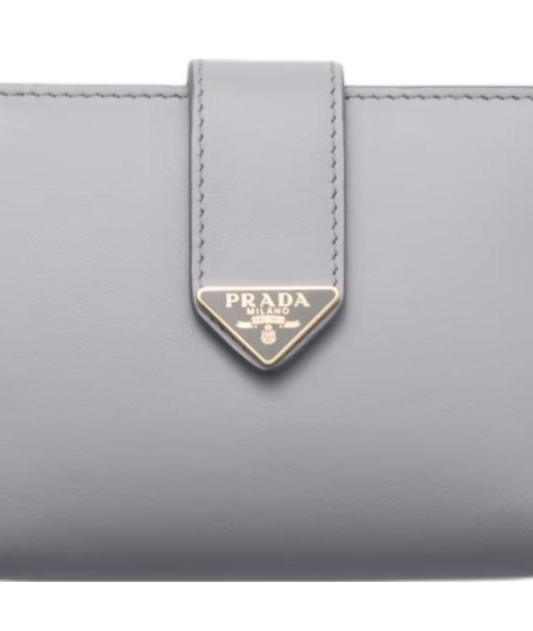 PRADA Серый кожаный кошелек, фото 5