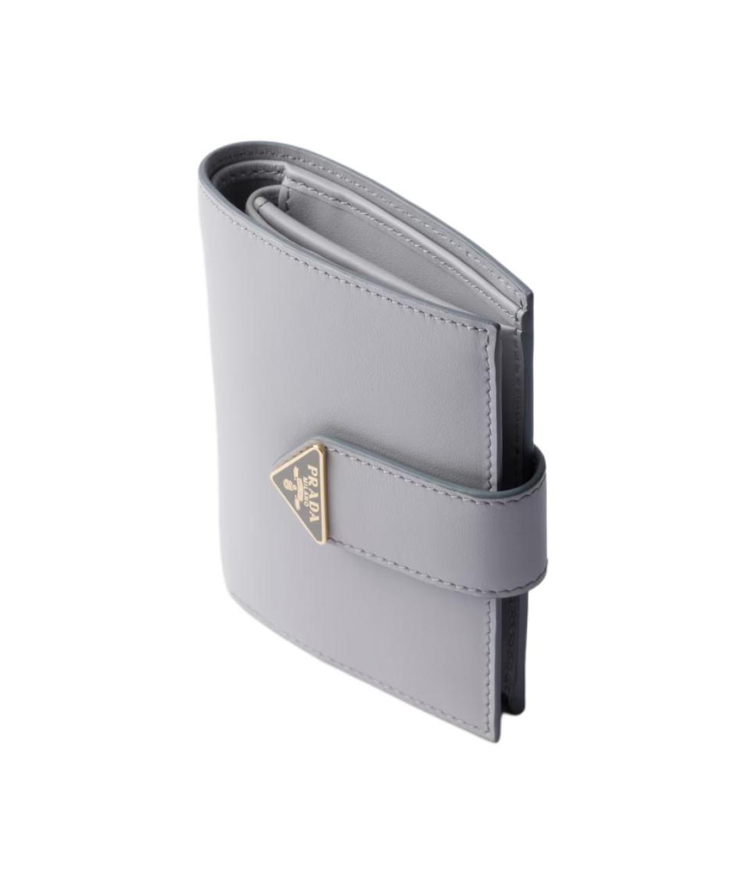 PRADA Серый кожаный кошелек, фото 2