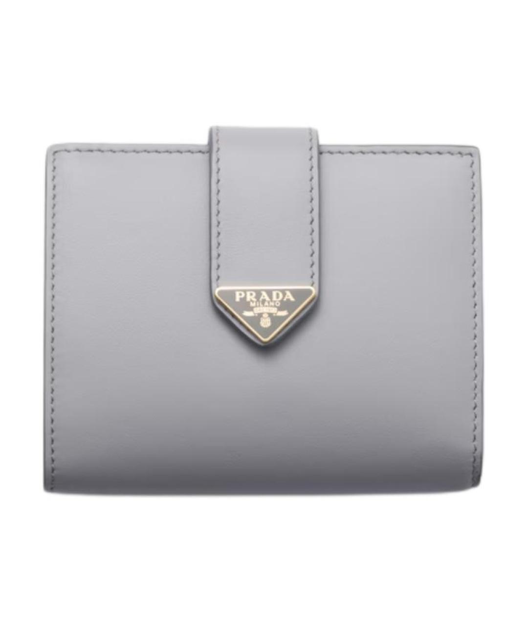 PRADA Серый кожаный кошелек, фото 1