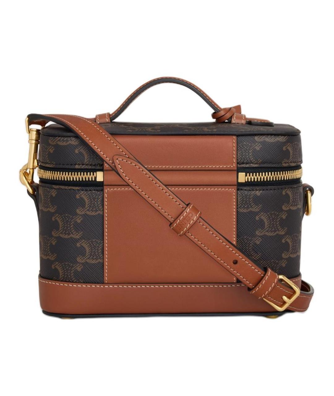 CELINE Коричневая кожаная сумка через плечо, фото 3