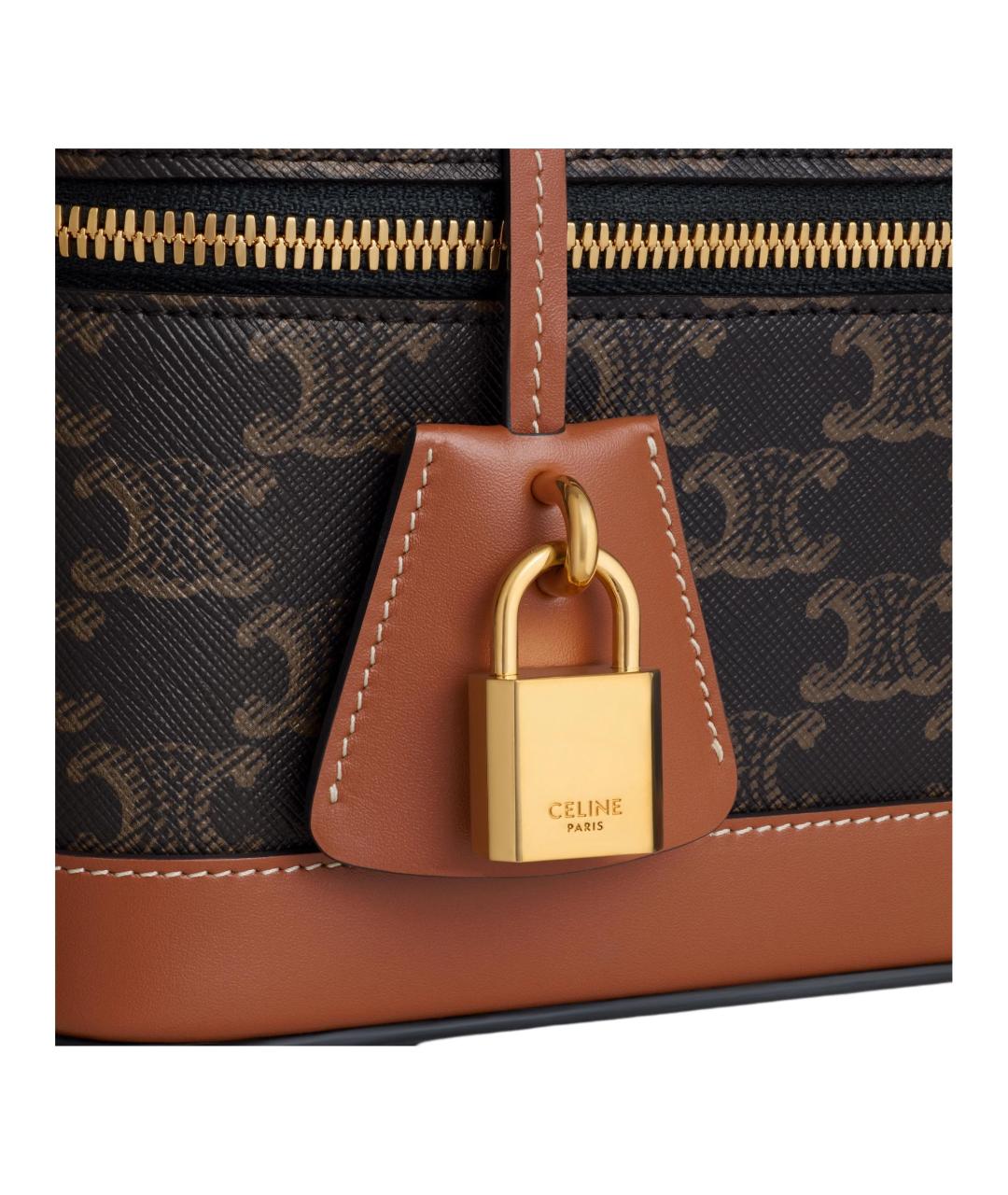 CELINE Коричневая кожаная сумка через плечо, фото 5