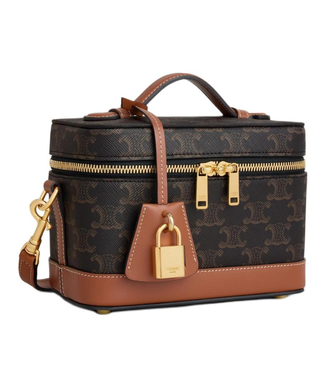 CELINE Коричневая кожаная сумка через плечо, фото 2