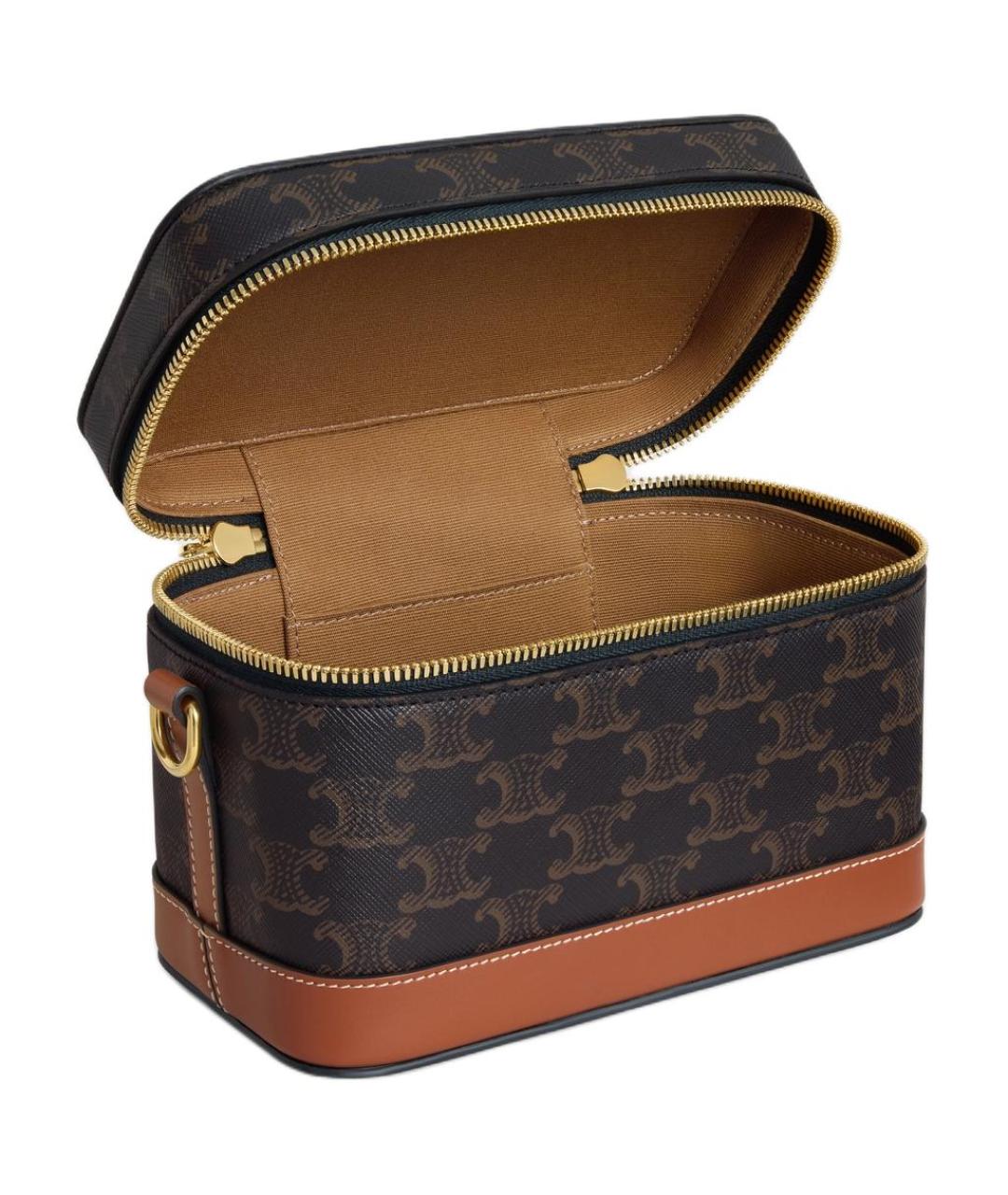 CELINE Коричневая кожаная сумка через плечо, фото 4