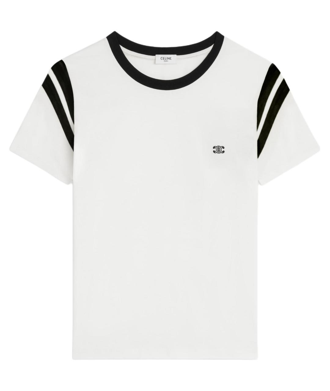 CELINE Белая хлопковая футболка, фото 1