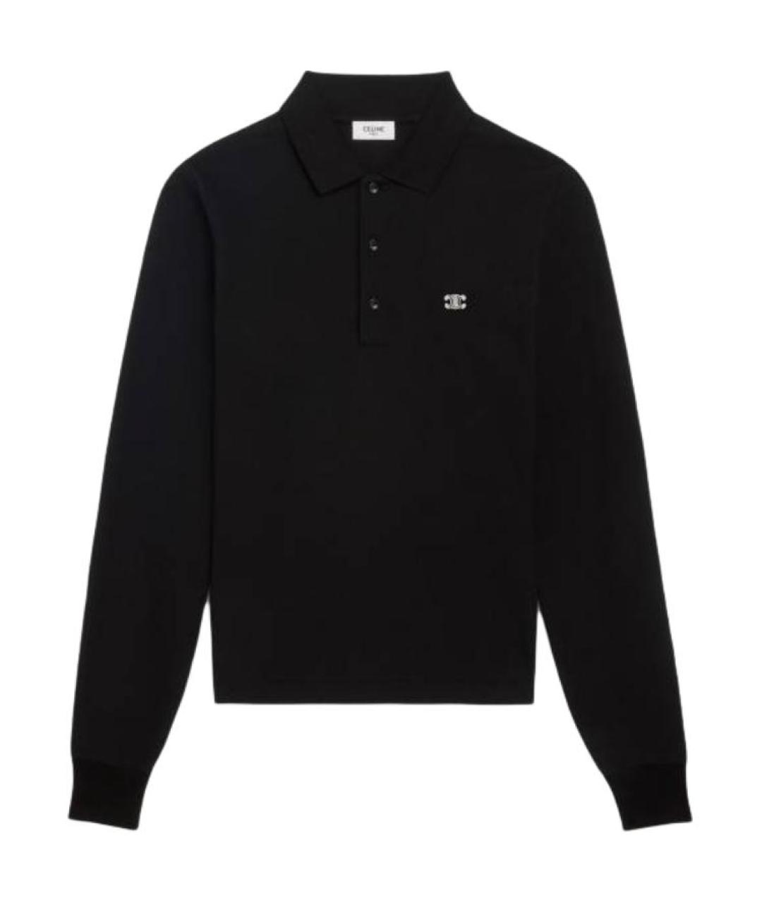 CELINE Черное поло с длинным рукавом, фото 1