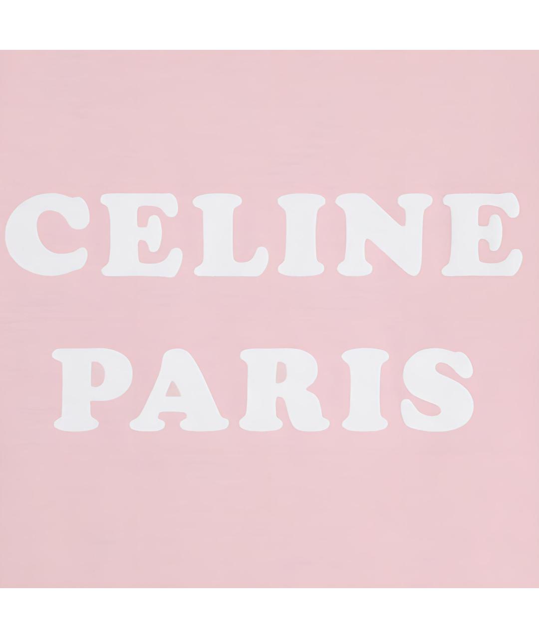 CELINE Розовая хлопковая футболка, фото 6