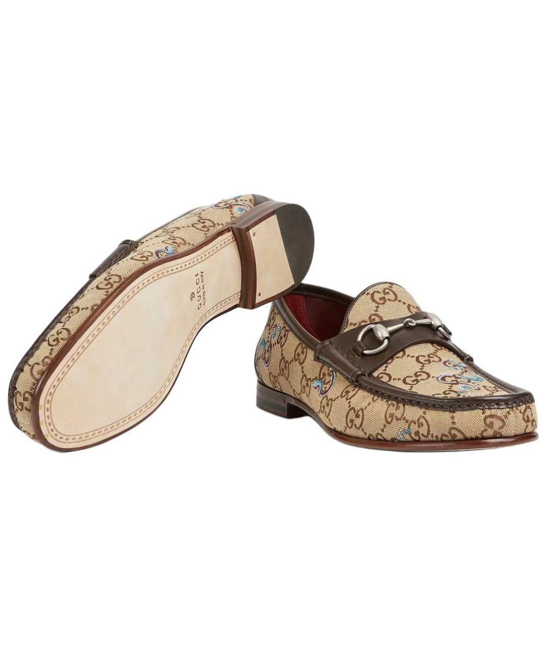 GUCCI Бежевые лоферы, фото 6