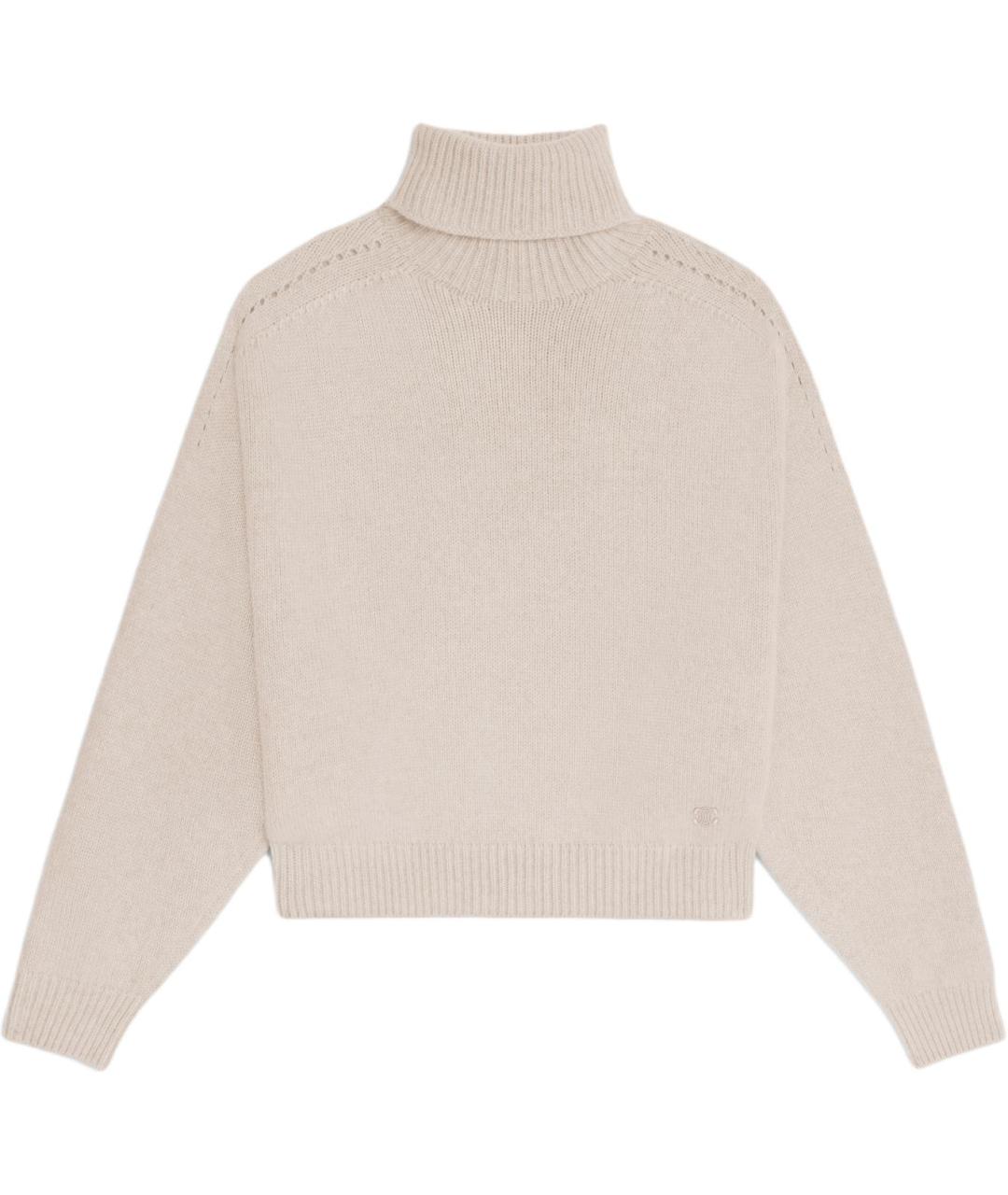 CELINE Бежевый шерстяной джемпер / свитер, фото 1