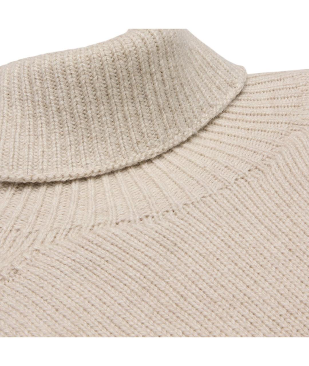 CELINE Бежевый шерстяной джемпер / свитер, фото 3