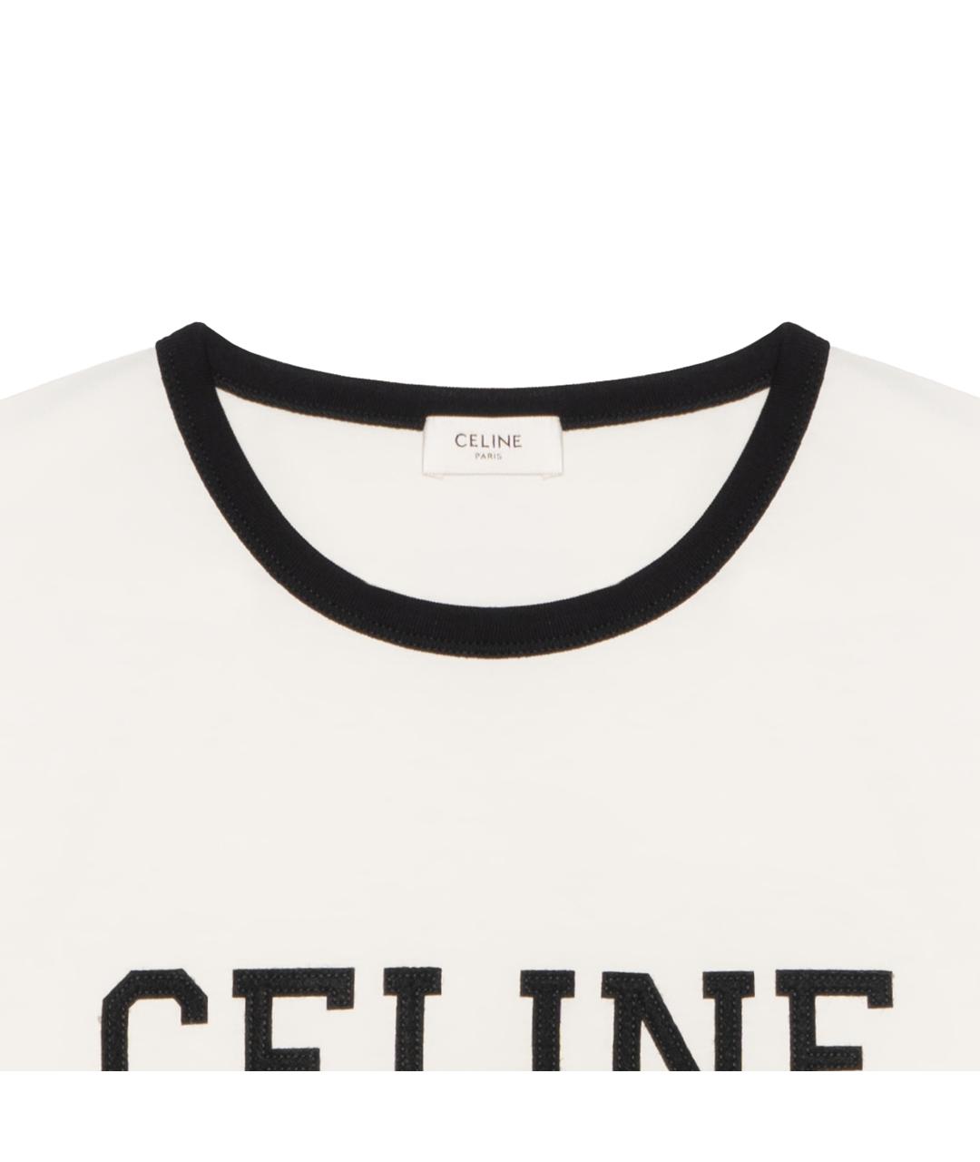CELINE Бежевая хлопковая футболка, фото 3