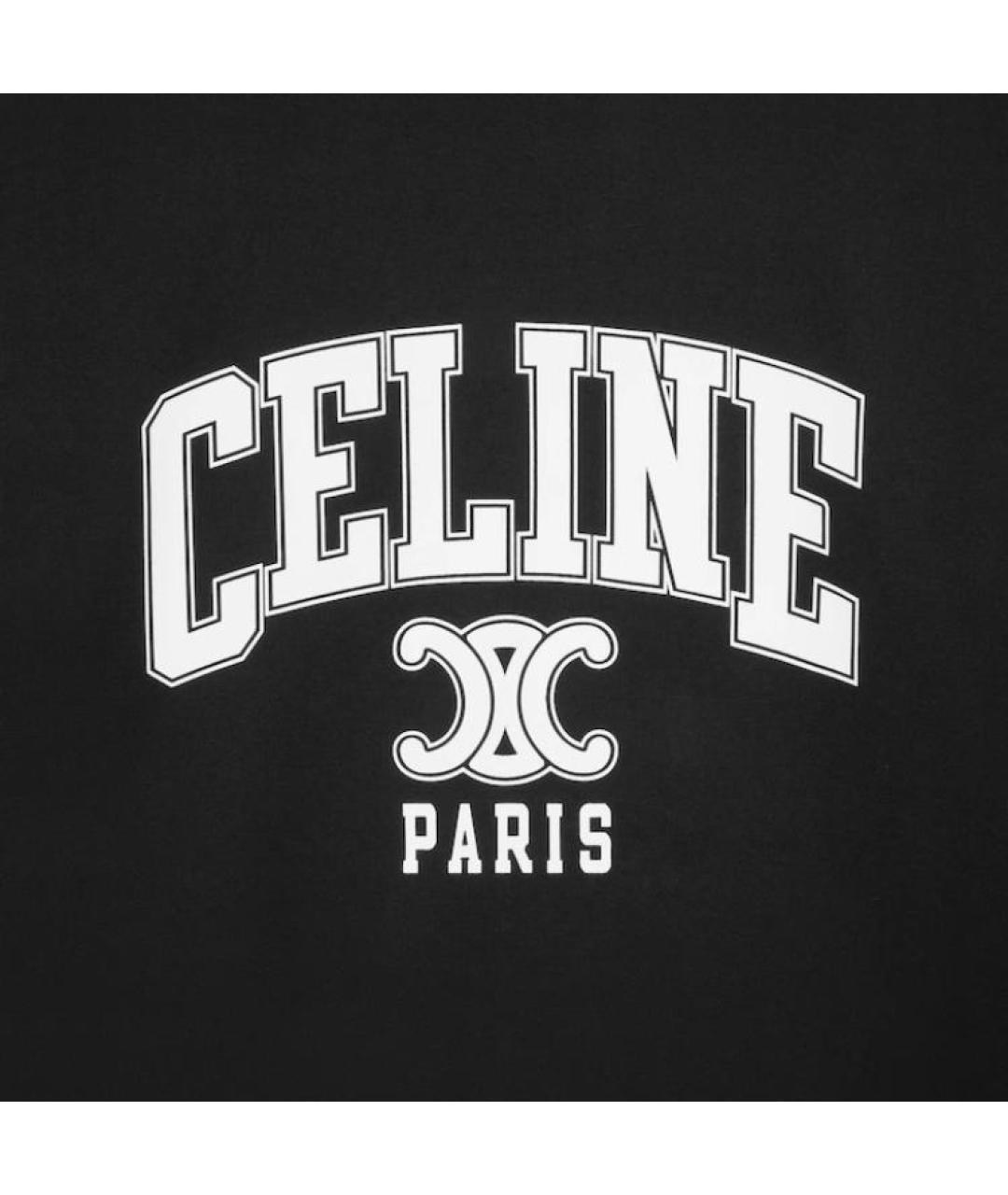 CELINE Черная хлопковая футболка, фото 4