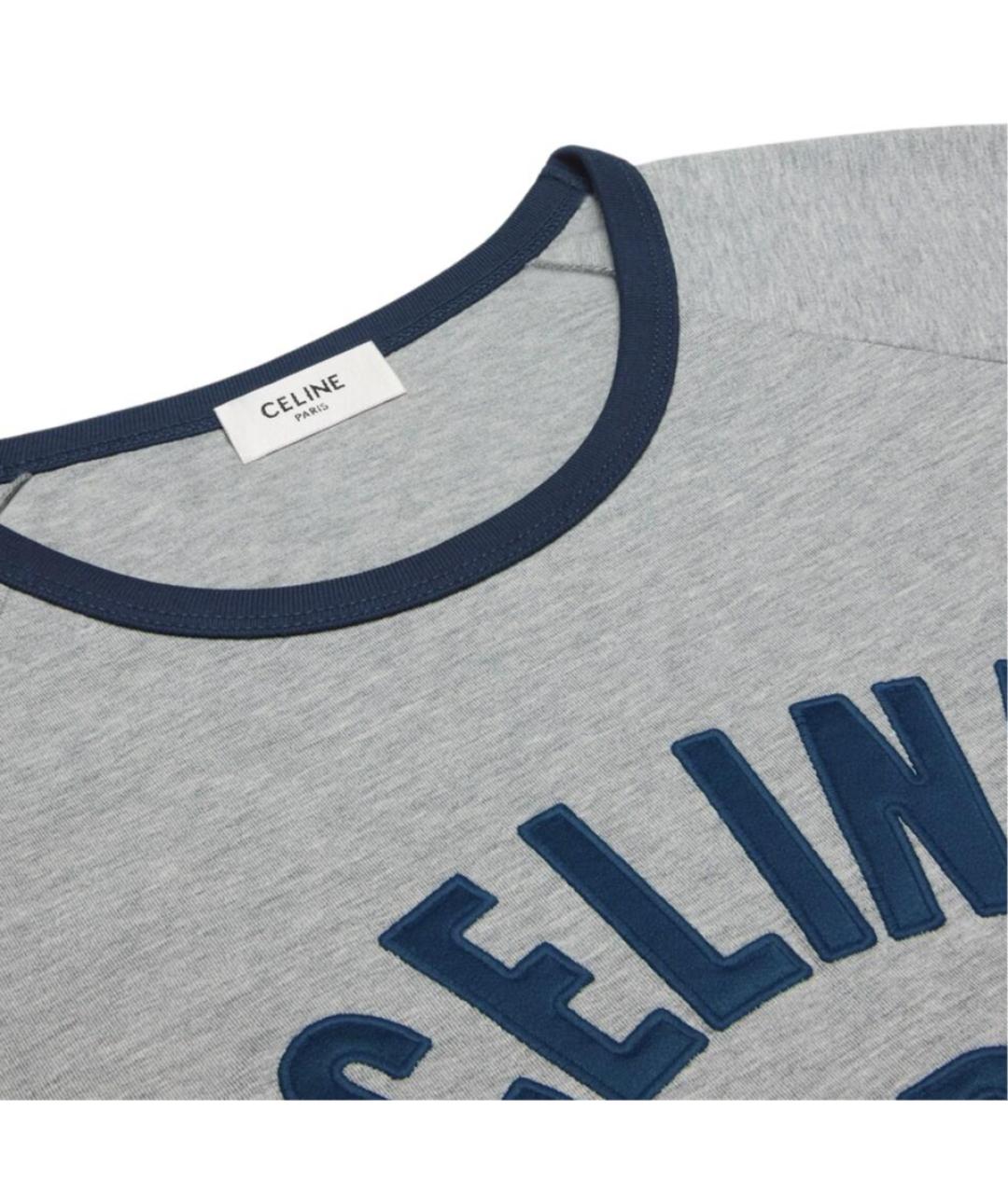 CELINE Серая хлопковая футболка, фото 4