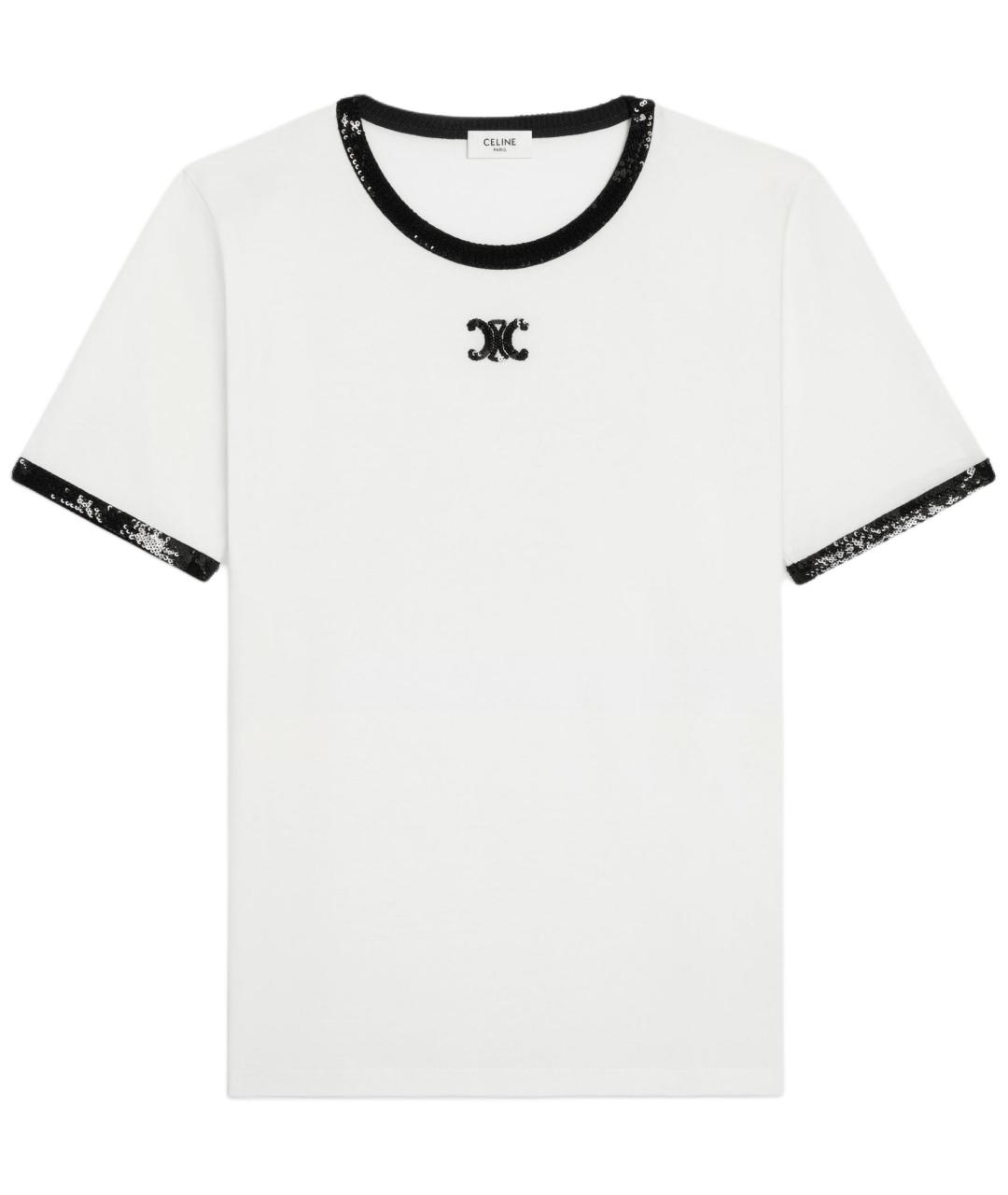 CELINE Белая хлопковая футболка, фото 1